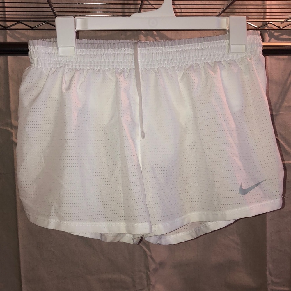 White Nike Dry-Fit shorts